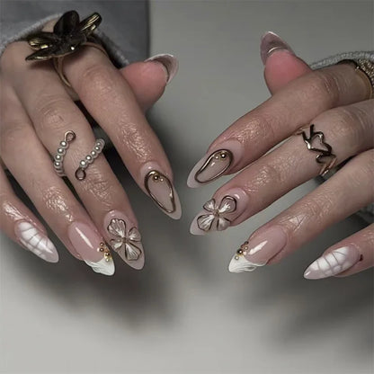 24Pcs French Ballerina Nail Tips