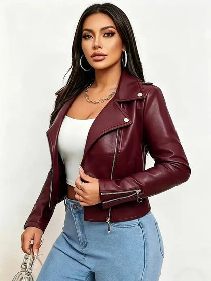 PU Leather Moto Jacket