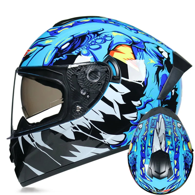Double-Visor Full-Face Racing Helmet