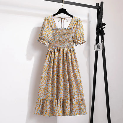 Summer Pleated Chiffon Dress