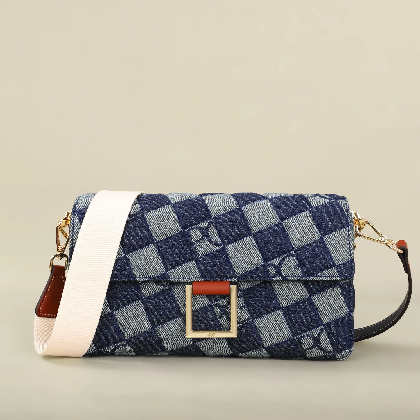 Cotton Letter Print Satchel