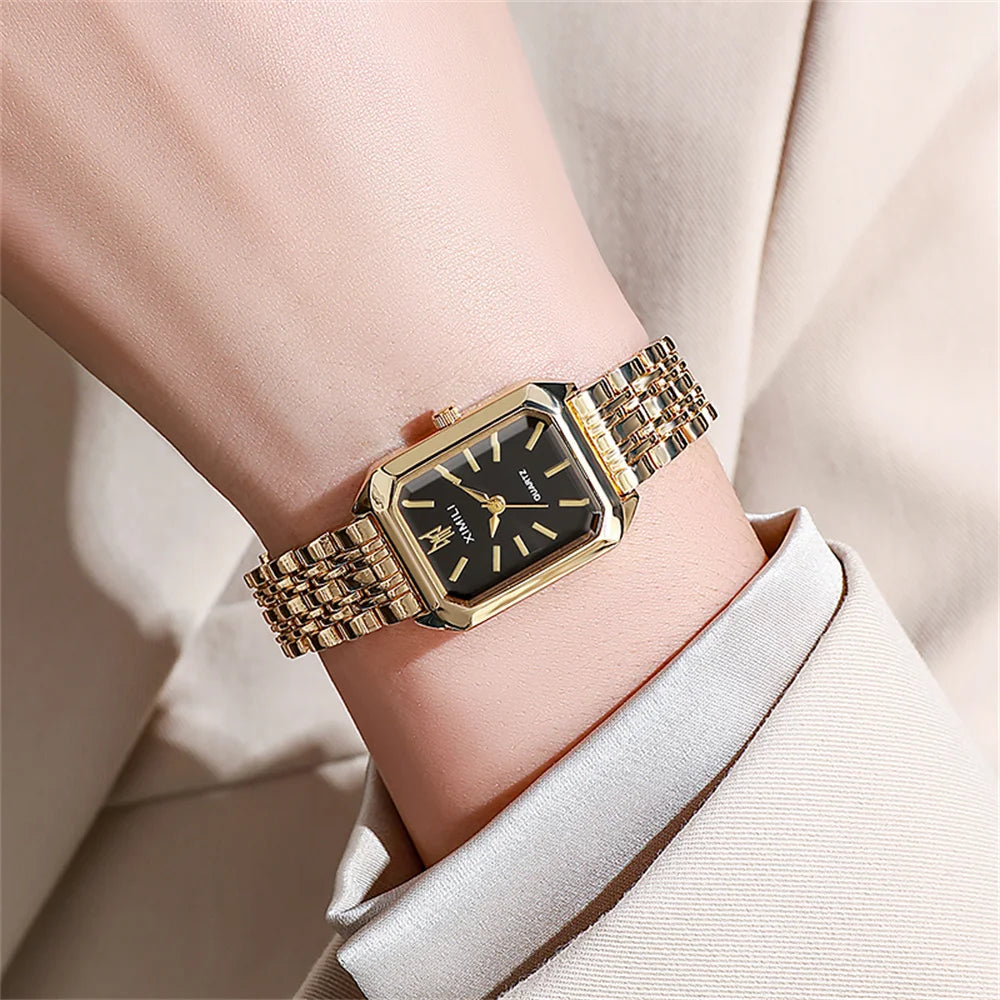 Gold plated quartz watch