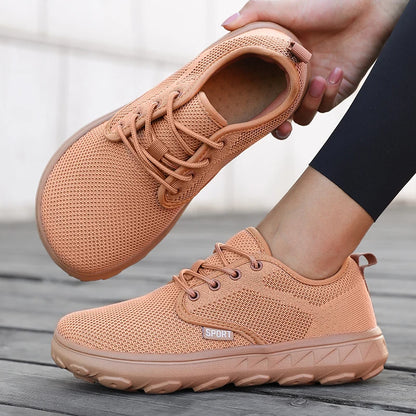 Wide Toe Platform Mesh Sneakers