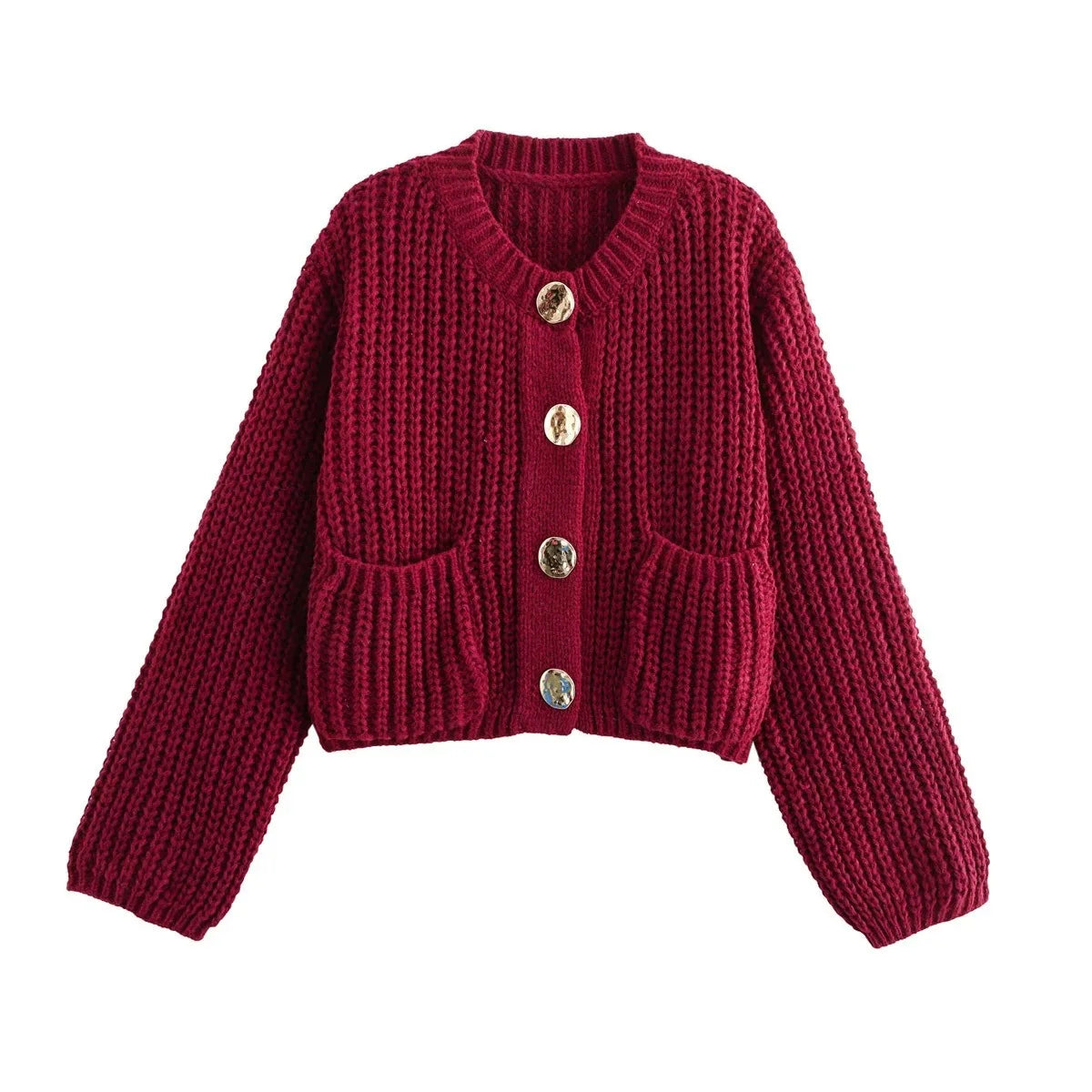 Button Pocket Knit Cardigan