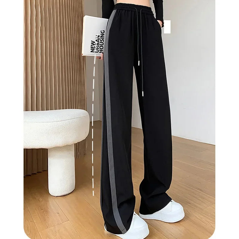 Baggy Wide-Leg Straight Trousers
