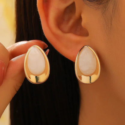 Elegant Enamel Drop Earrings