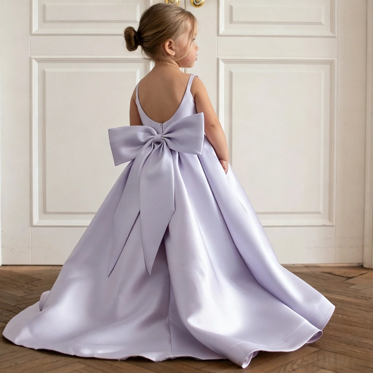 Satin A-Line Flower Girl Dress