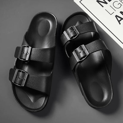 Casual Buckle Flat Heel Slippers