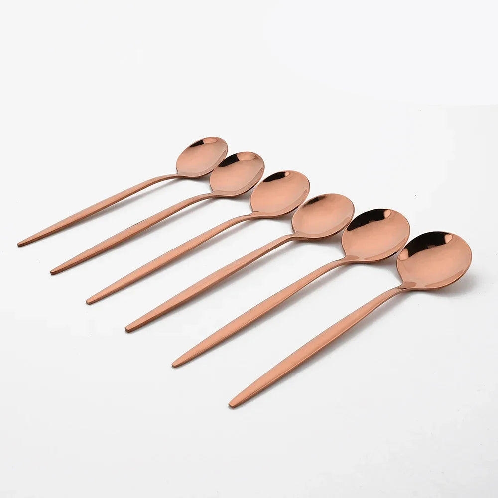 Metal Dinnerware Set Rose Gold