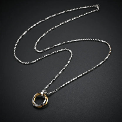 Metal Round Stainless Circle Necklace Party