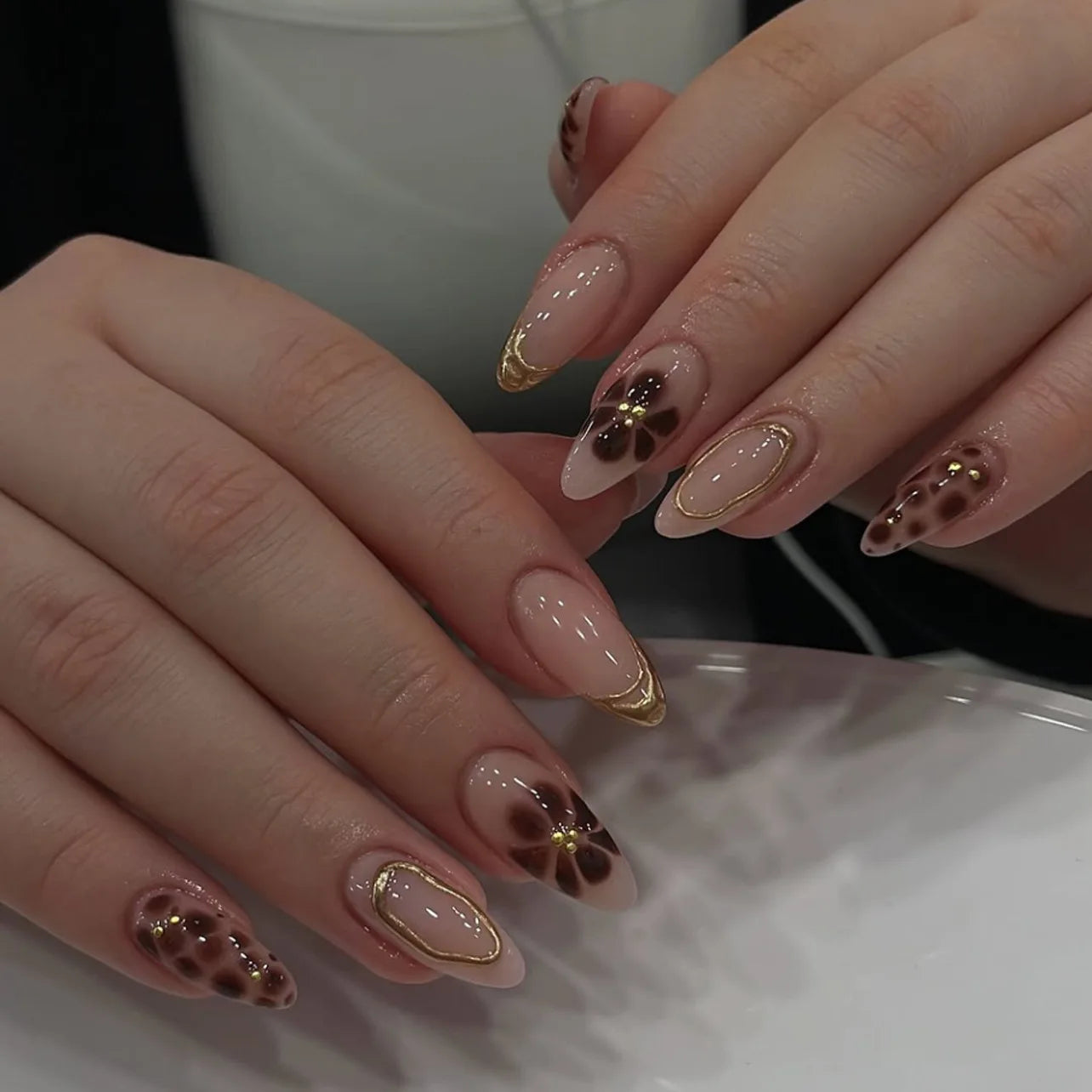 24Pcs French Ballerina Nail Tips