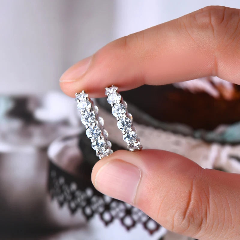 Moissanite Hoop Earrings