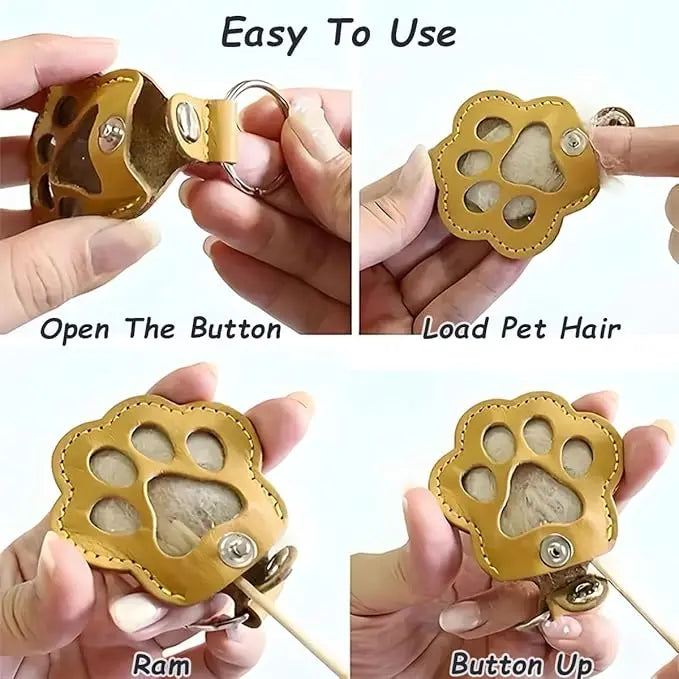 Dog Hair Collector Keychain Leather