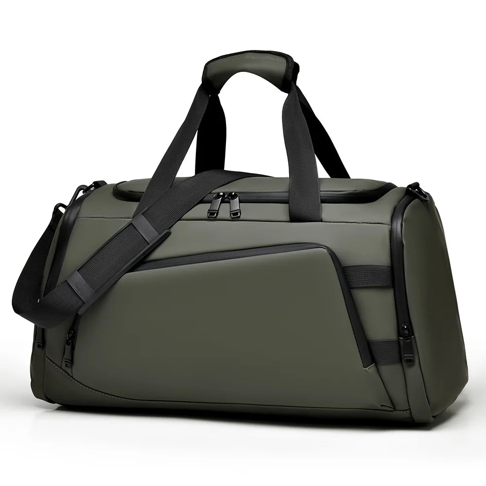 Nylon Duffel Bag with Shoe Compartment