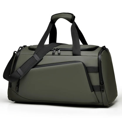 Nylon Duffel Bag with Shoe Compartment