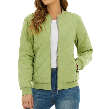 Diamond Quilted Bomber Jacket