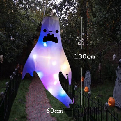 Glowing Ghost Windsock Decor