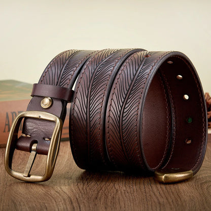 Real cowhide leather belt