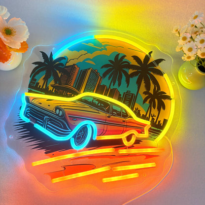 Car Sunset Neon