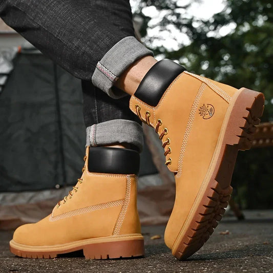 High-Top Lace-Up Ankle Boots