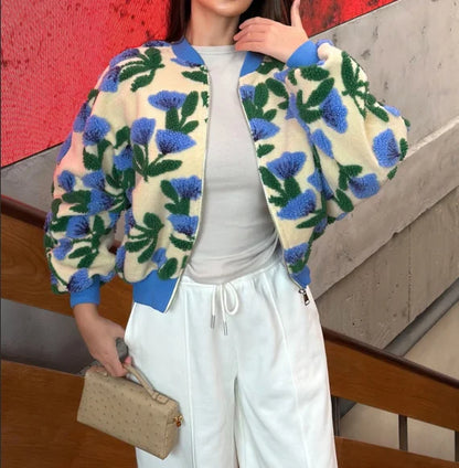3D Flower Embossed Jacket