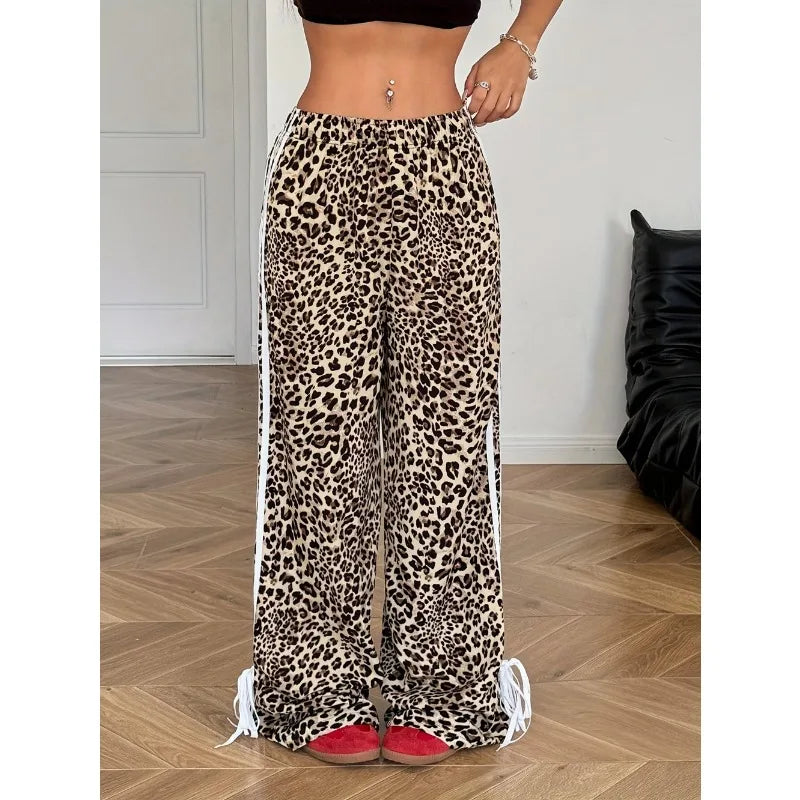 Leopard Wide Jeans