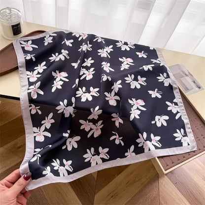 Square Silk Floral Scarf