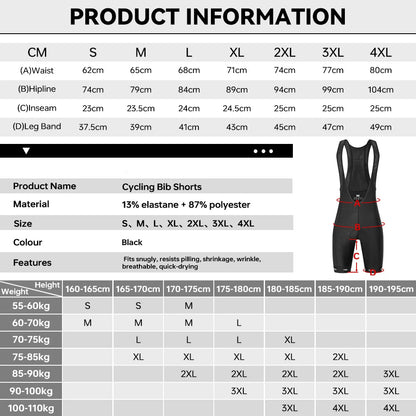 X-Tiger Cycling Bib Shorts Pocket