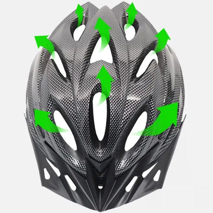 Carbon-Pattern Hollow-Vent Bike Helmet