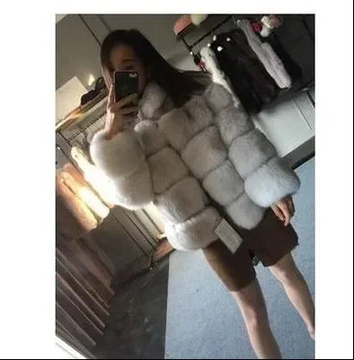 Spliced Faux Fur Short Coat