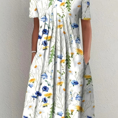 Printed Round Neck Dress