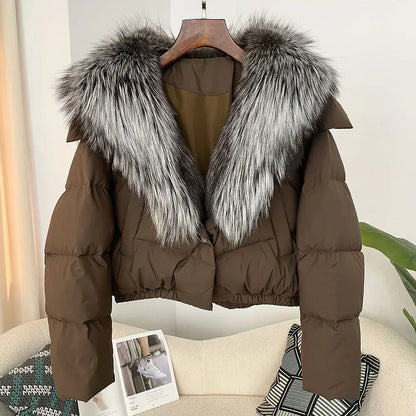 Fur Collar Duck Down Puffer Jacket