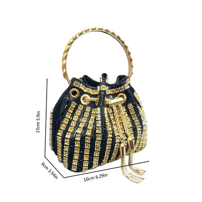 Crystal Rhinestone Bucket Clutch