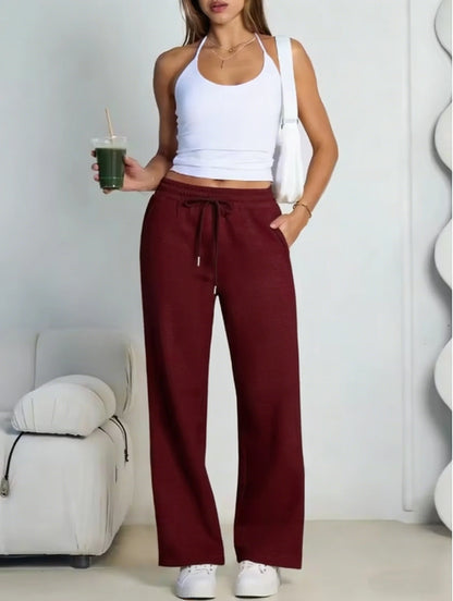 Wide-Leg Baggy Drawstring Joggers