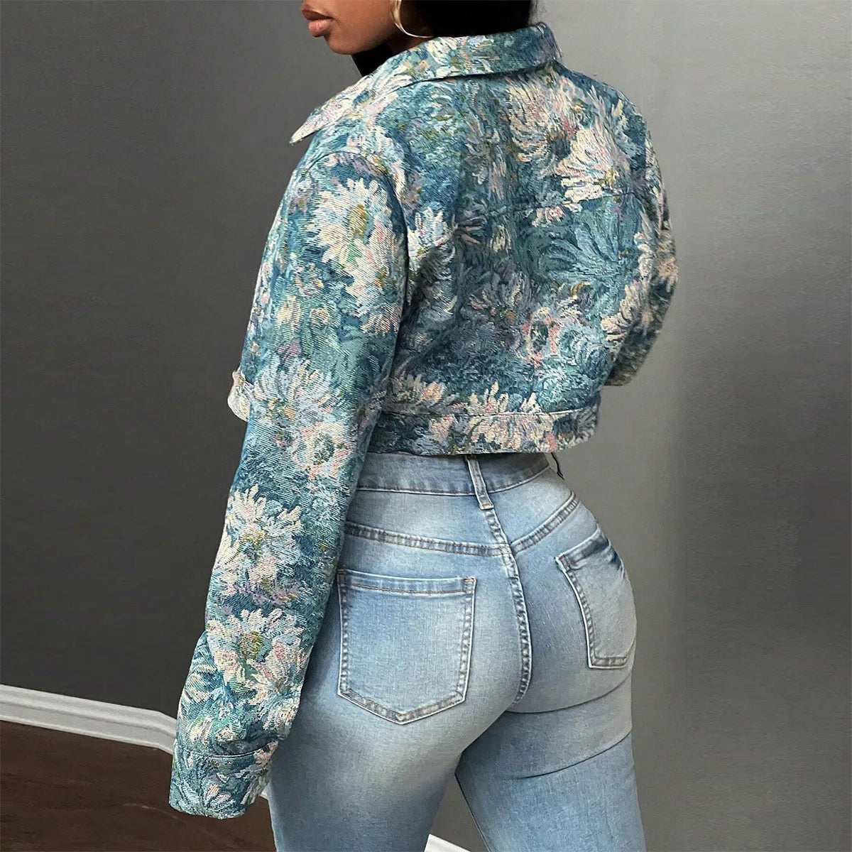 Floral Brocade Cropped Jacket