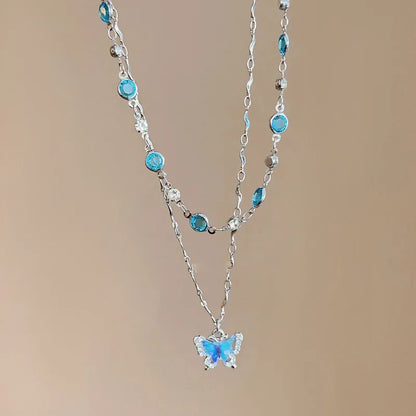 Crystal Butterfly Choker Chain