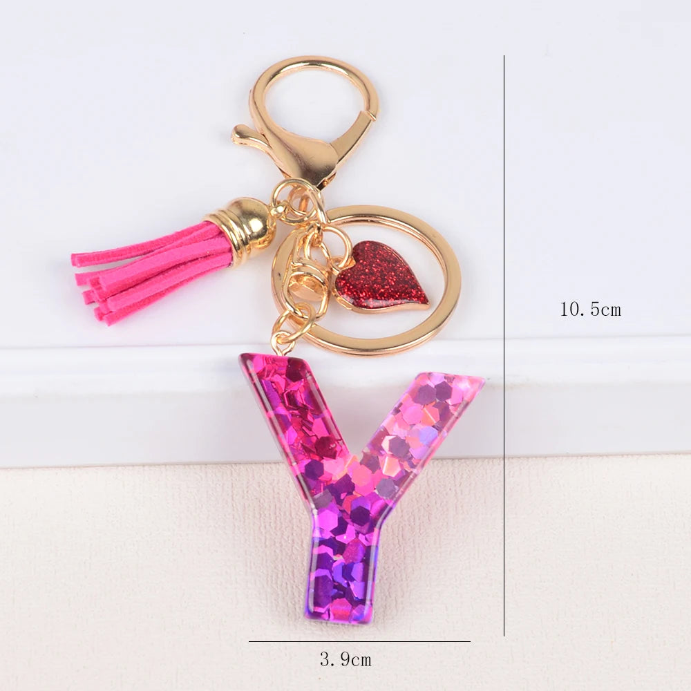 A-Z Alphabet Initial Letter Keychain