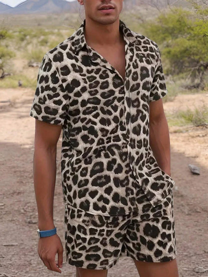 Leopard Zebra Print Shirt Set