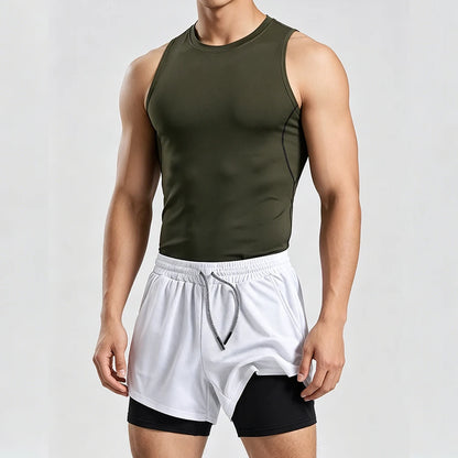Compression Double-Layer Vest Shorts Set
