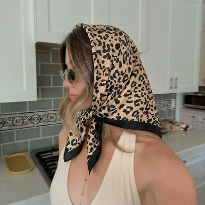 70cm Leopard Print Silk Hairbands