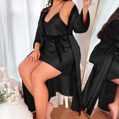 Plus Size Bathrobe Set