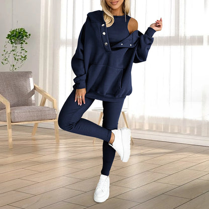 Women 2-Piece Hooded Sweatshirt Joggers Set