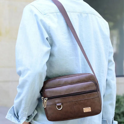 Split Leather Business Messenger Bag
