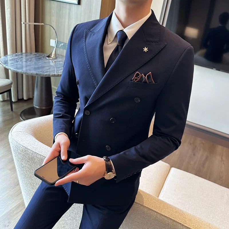 Jacket Trousers Double Breasted Suit