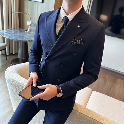 Jacket Trousers Double Breasted Suit