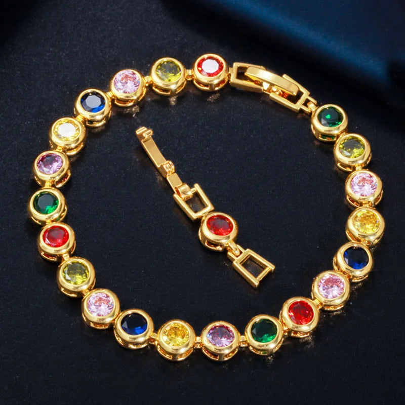Purple Crystal Charm Bracelet