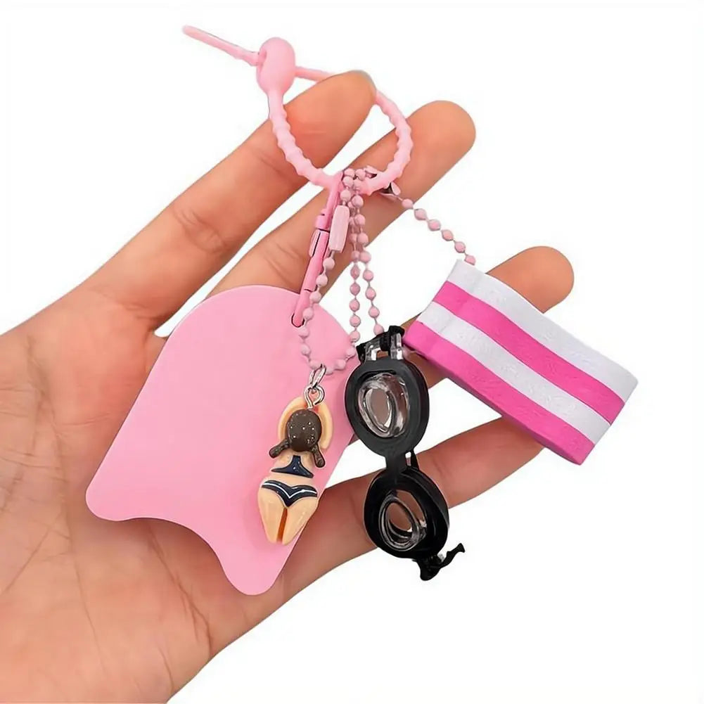 Cartoon Swimming Keychain Summer Pool