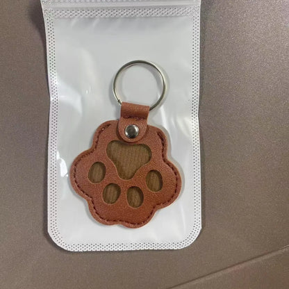 Dog Hair Collector Keychain Leather