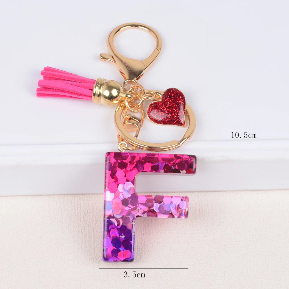 A-Z Alphabet Initial Letter Keychain