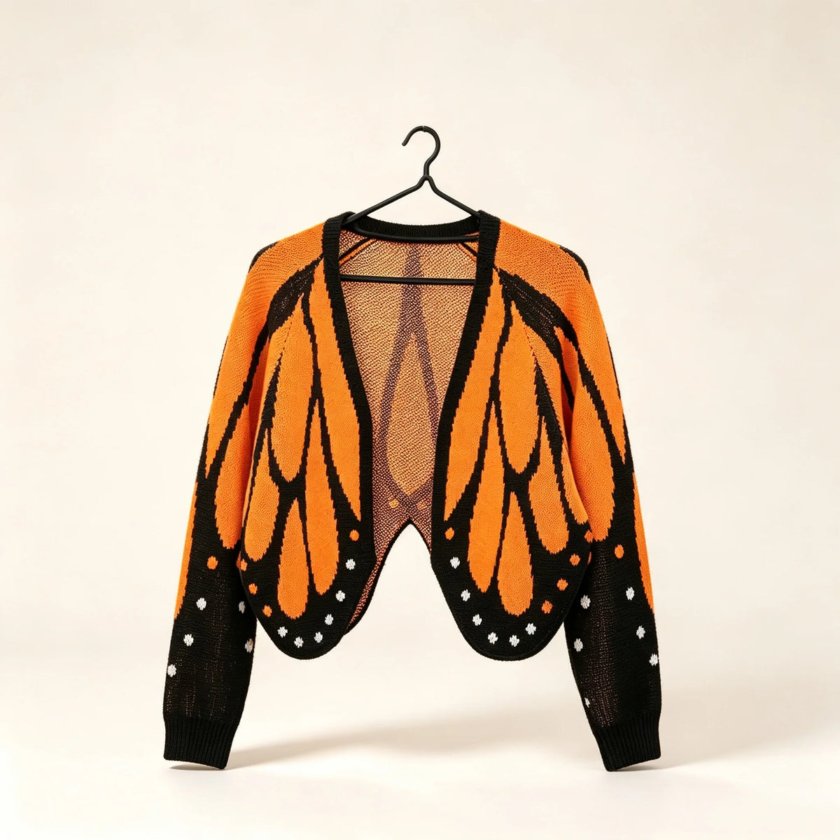 Butterfly Pattern Knit Cardigan